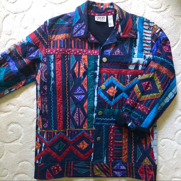 🌷✨HP✨🌷Multicolored Embroidered Denim Jacket - Picture 3 of 6